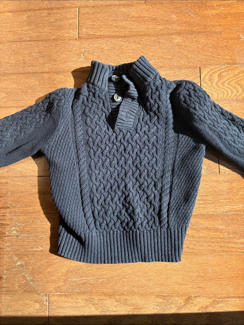 Cat & Jack Navy Cable-Knit Zip-Up Sweater Jacket